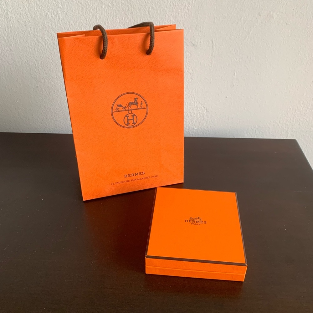 NWOT Hermes gift bag & box